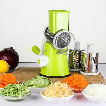 

Multifunctional Vegetables Cutter Potato Carrot Cucumber Grater Stainless Steel Roller Rotary Blade Kichen Accessories -TN