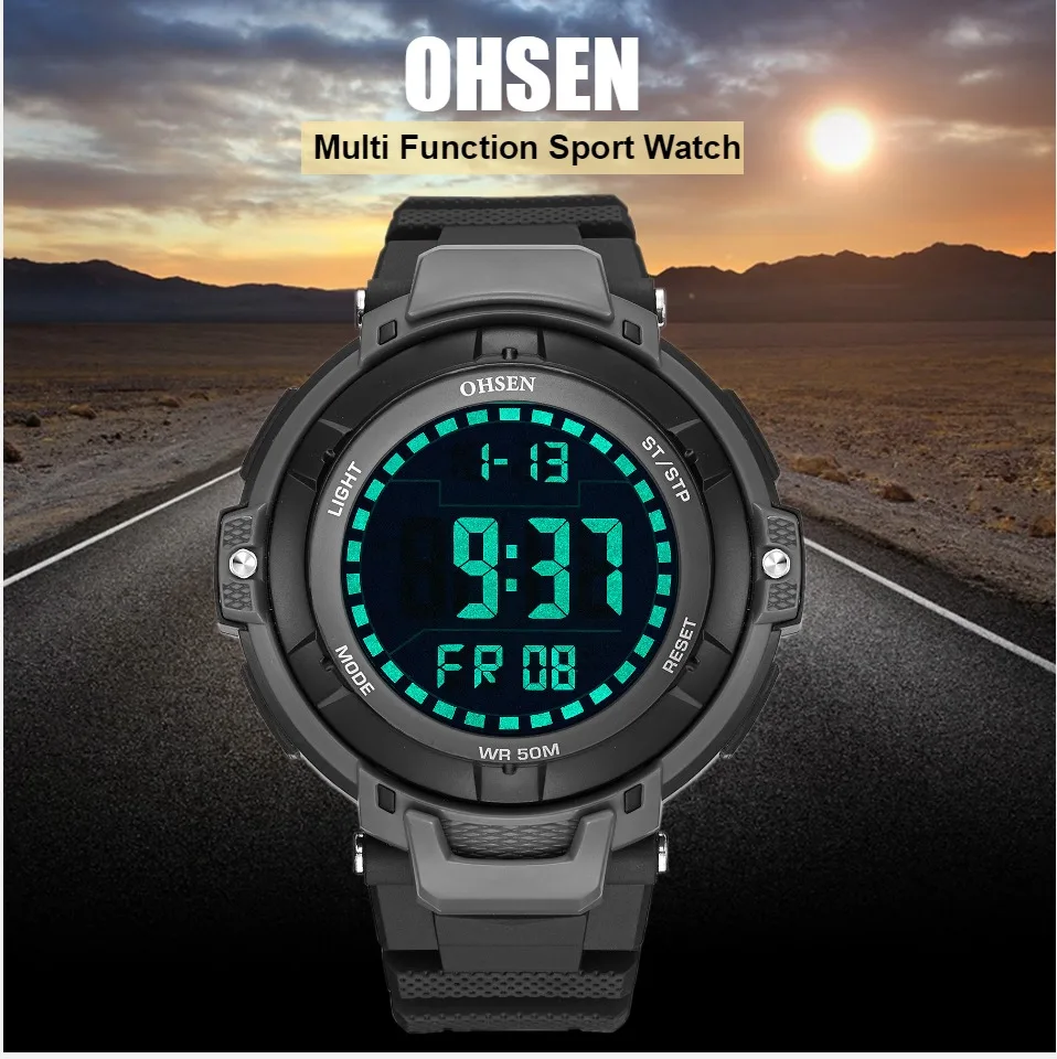 Orologe Топ Uomo бренд Мода OHSEN электронные наручные часы цифровые часы мужские секундомер светодиодный водостойкий спортивные часы Relogios