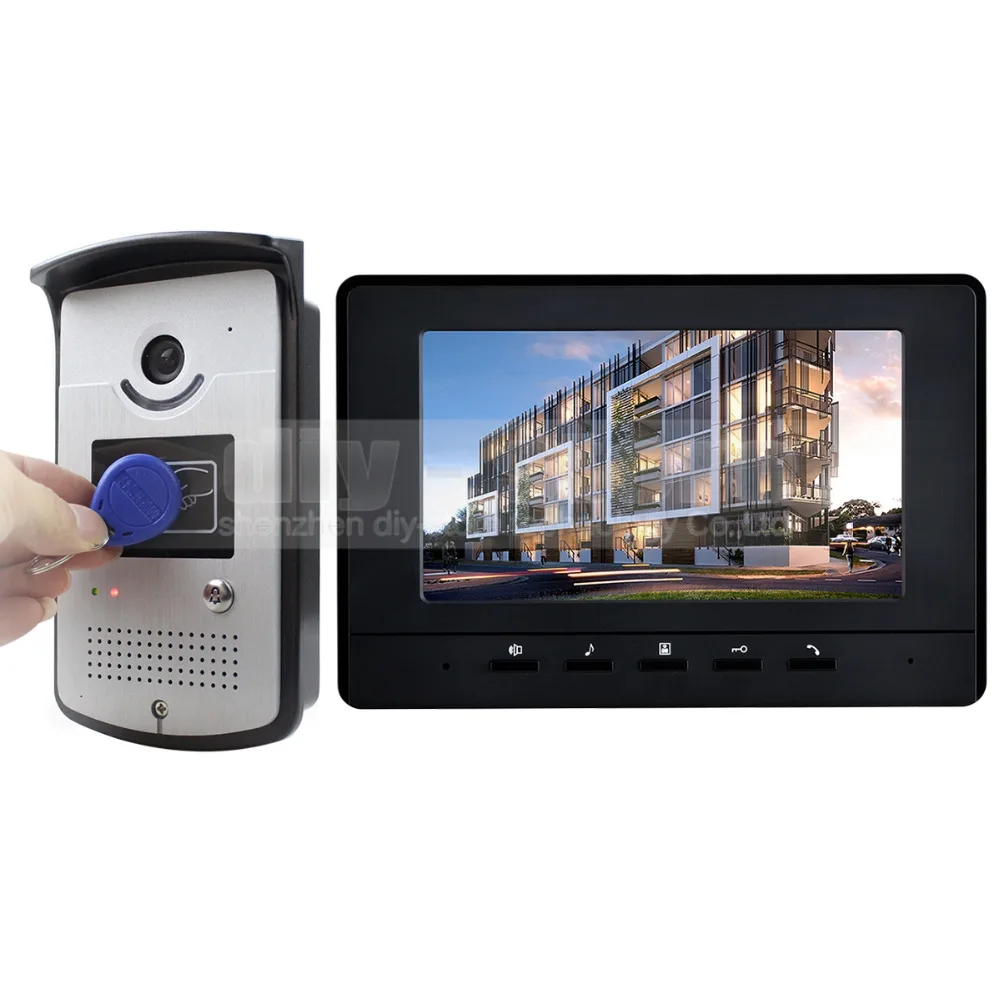buy DIYSECUR 7 inch Wired Video Door Phone Doorbell Home Security Intercom System RFID Camera