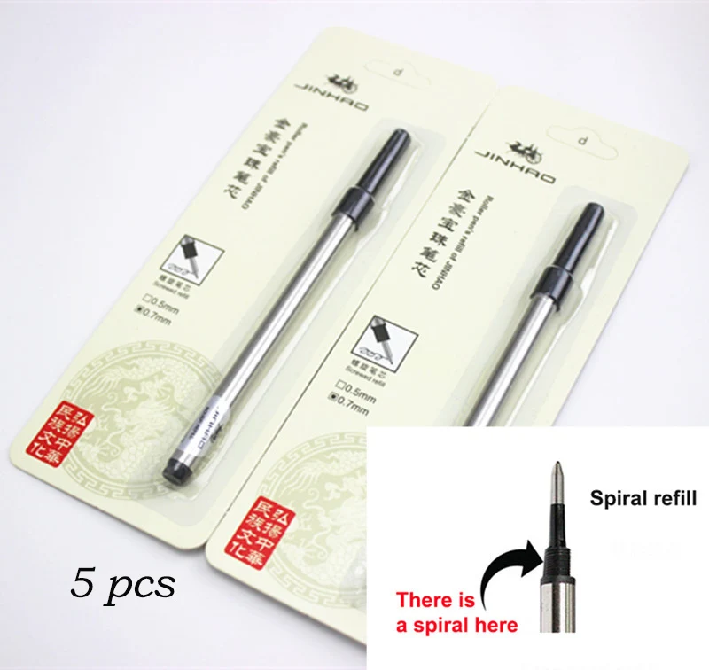 Jinhao-Rollerball-Pen-0-7mm-black-refill-189-Gold-Office-Students-ballpoint-pen-Metal-ball-pen(9)
