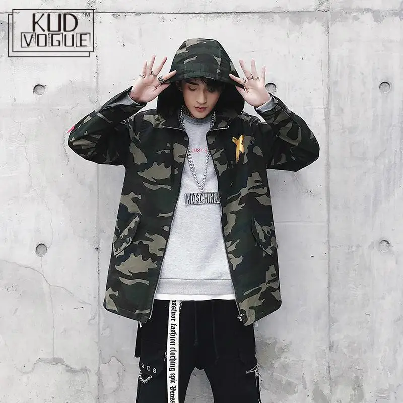 Kaufen Männer camouflage Jacke X Mantel Jacken Hip Hop Camo Sonntag Jacken Uns Größe S XL Windbreaker Parka Koreanische Militär Armee 4829