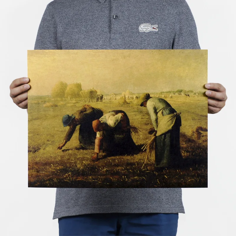 

Francois Millet Oil painting/The Gleaners/kraft paper/Wall stickers/bar cafe poster/Retro Poster/decorative painting 47*36cm
