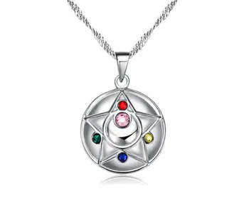 

Silver Necklace Pretty Guardian Sailor Moon Sterling Pendant Necklace Cosplay
