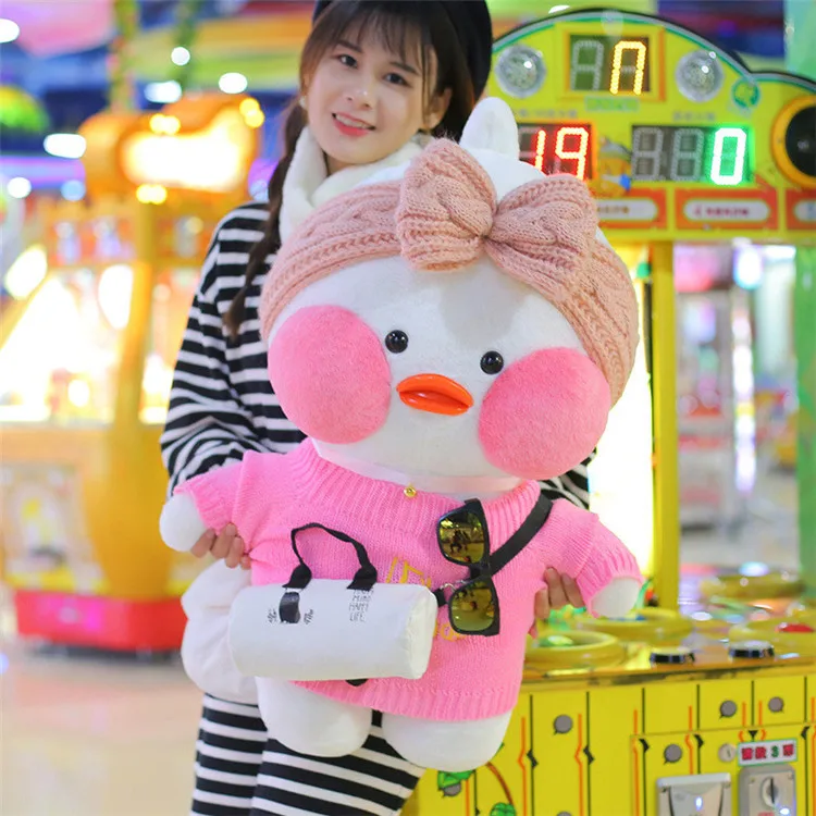 80cm Huge Lalafanfan Cafe Duck Plush Stuffed Toys Kawaii Duck Plush Toys Valentine's Day Gifts Decoration Toys for Girls - Цвет: 21