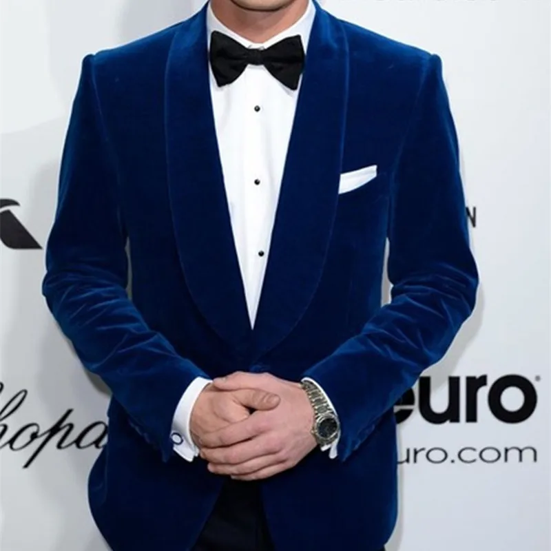 

Blue Velvet Mens Suits latest coat pant designs Groom men Tuxedos Groomsmen Wedding Party Dinner Man Suits (Jacket+Pants+Tie)