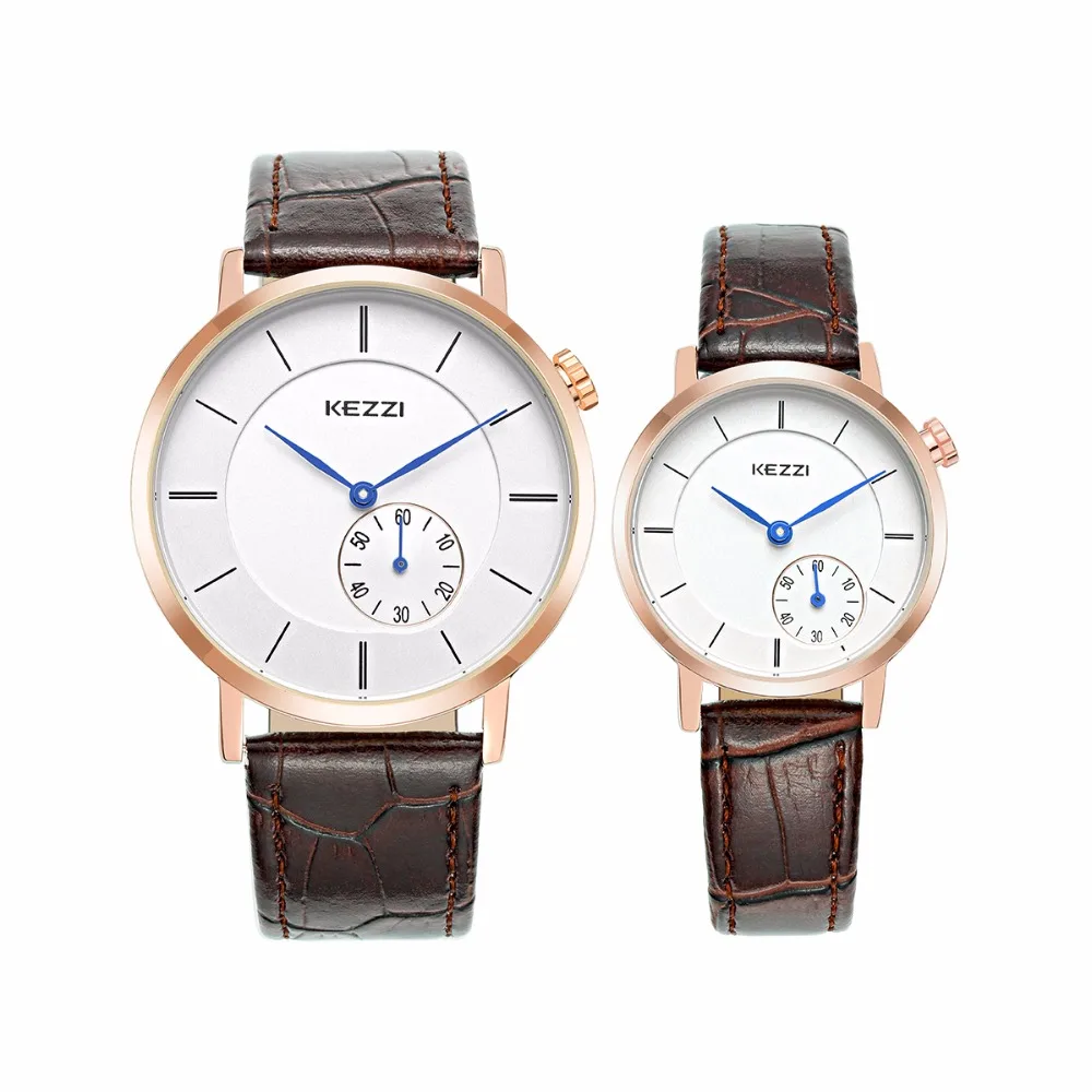 

Luxury Style Wristwatches Kezzi Small Dial Leather Strap Lover Women Man Quartz Dress Watches Free Shipping relogio feminino1636