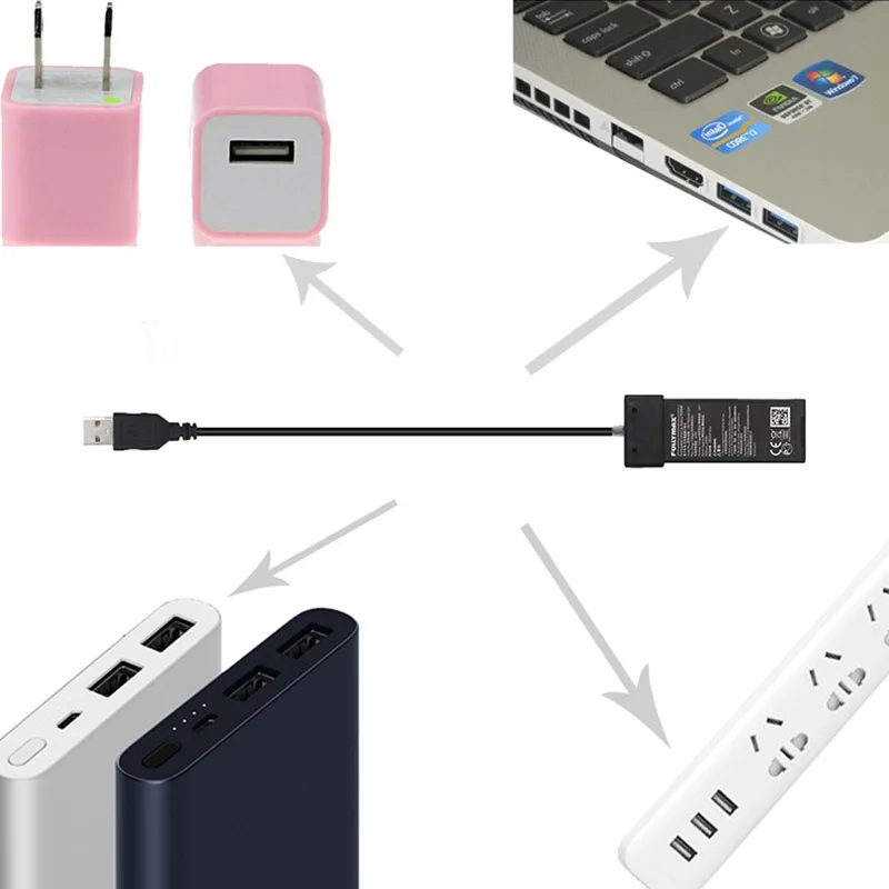 

USB Charging Cable RC Battery Charger Hub for DJI RYZE Tello Drone DX88