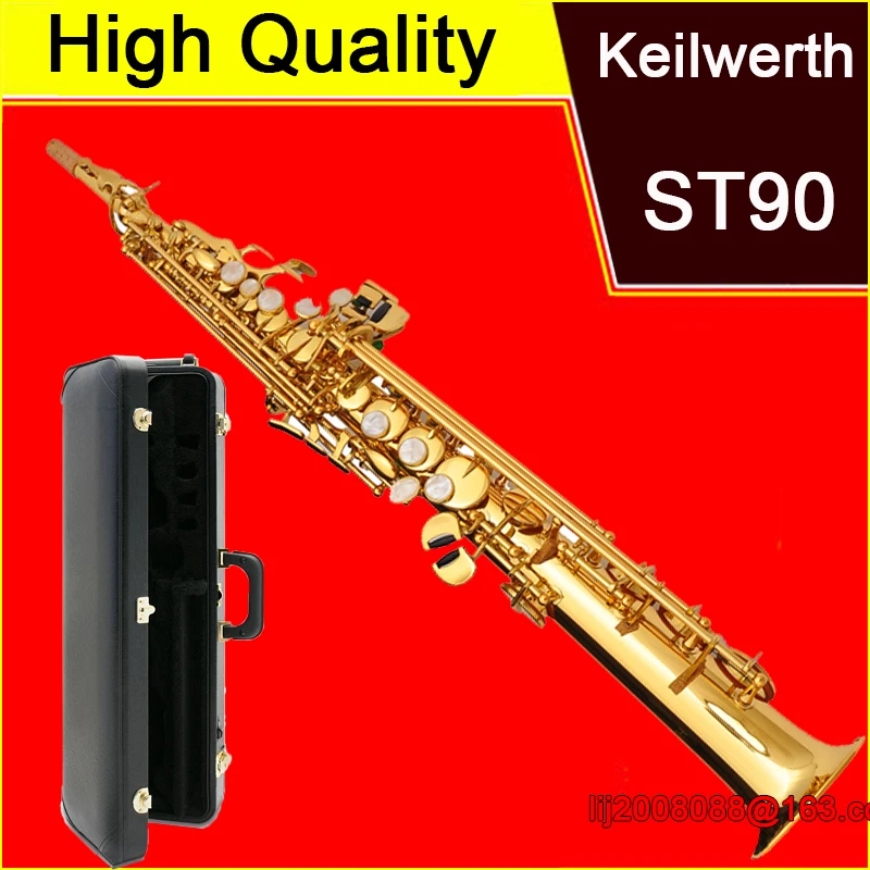 

Brand new TaiWan JK ST-90 Keilwerth B Soprano Saxophone ST90 gold Golden Soprano Sax professional Musical Instruments With Case