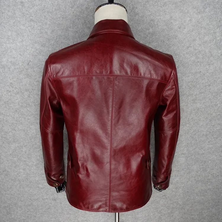 Free shipping.Brand classic brakeman horseskin leather coat,mens genuine leather Jackets,quality leather jacket.sales.slim men's genuine leather coats & jackets with hood