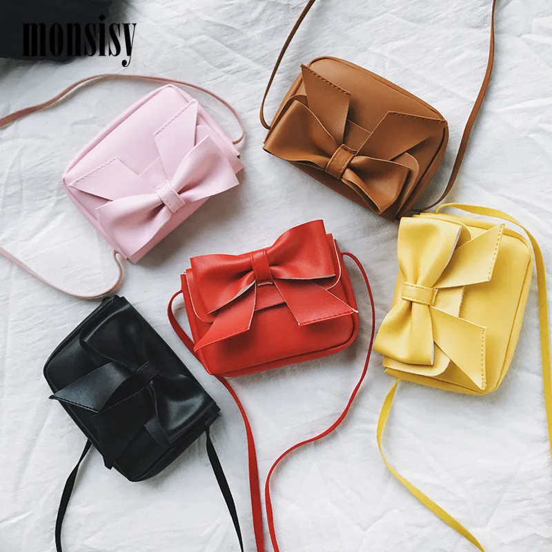 

Monsisy 5PCS Children Handbag Wallet Girls Bags Fashion Baby PU Faux Leather Shoulder Bags Candy Coin Purse Toddler Bow Bag G