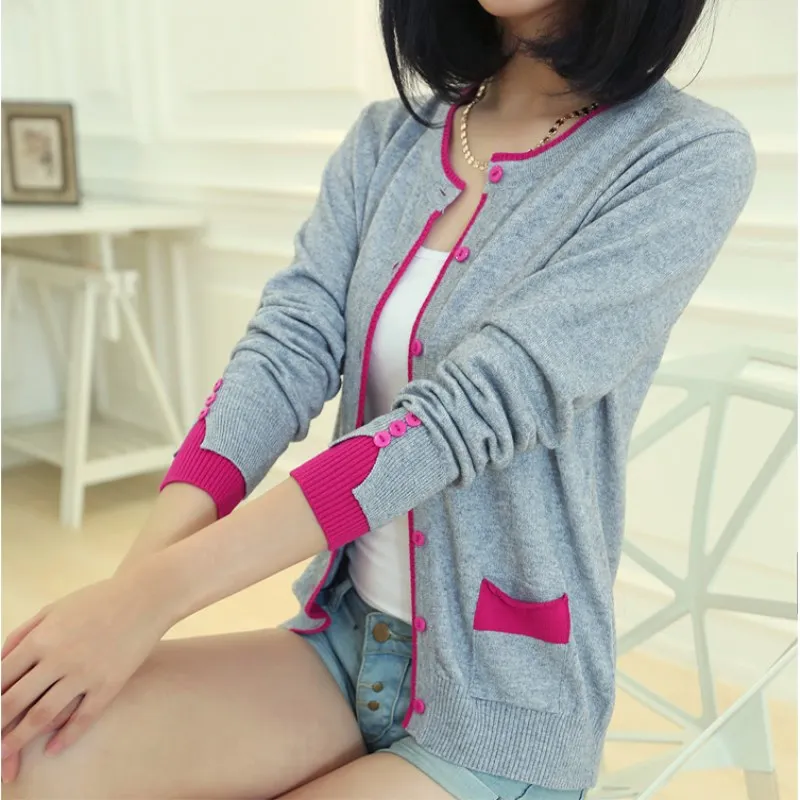 HZYRMY  New Autumn and Winter Slim ladies Cashmere Sweater double-sleeved Cardigan round neck Sweater Wool sweater coat Special