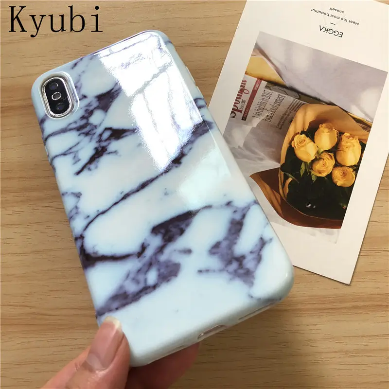 

Luxury IMD marble phone case for apple iphone 7 6 6s 8 plus smooth Stone image Painted coque for iphone x 10 silicone funda etui