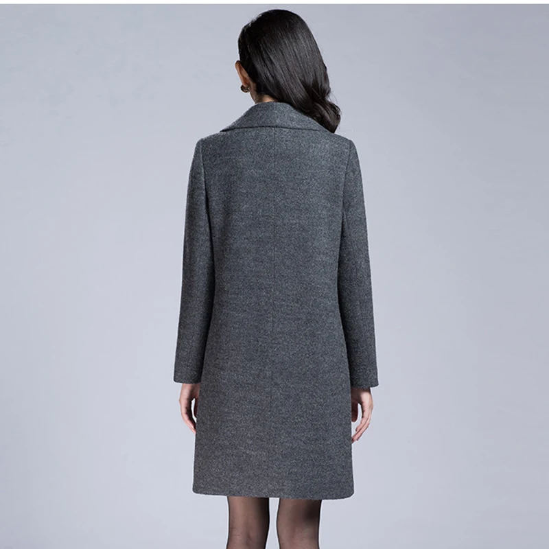 high quality Women Woolen Coat And Coats Elegant Warm Winter Jackets 2018 Spring Outwear Plus Size Women Wool Coat Jacket LU280