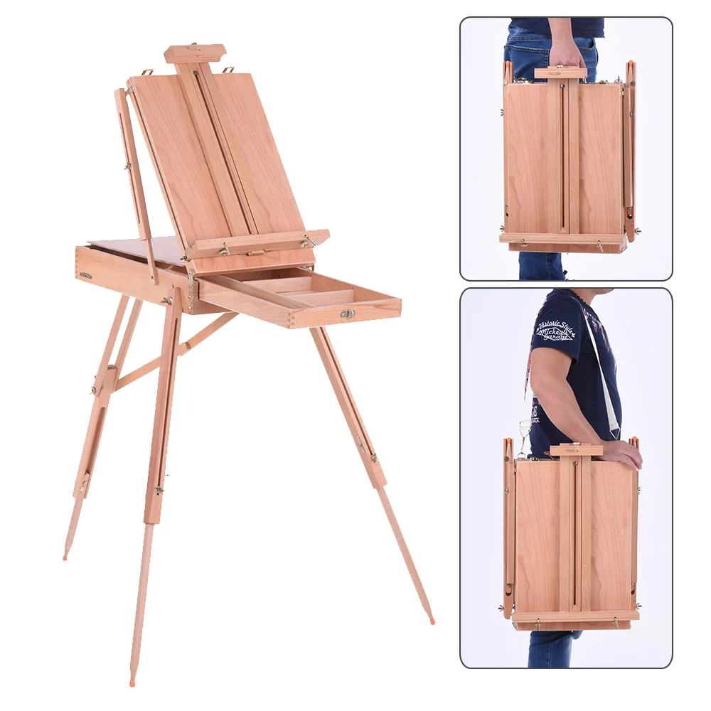 

Professional Folding Art Artist Wood Wooden Easel Paint Sketch Drawing Box Tripod Stand for Oil Painting Sketching