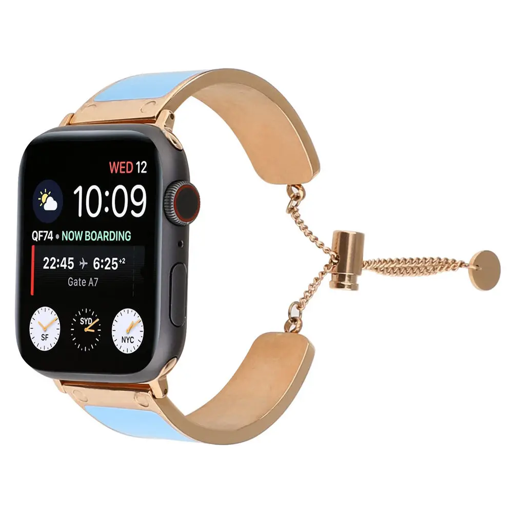 Нержавеющая сталь ремешок для наручных часов Apple Watch, версии 40/44 мм, 38 мм/42 мм красочные замена металлический браслет для наручных часов iWatch, 5 4 3 2 1