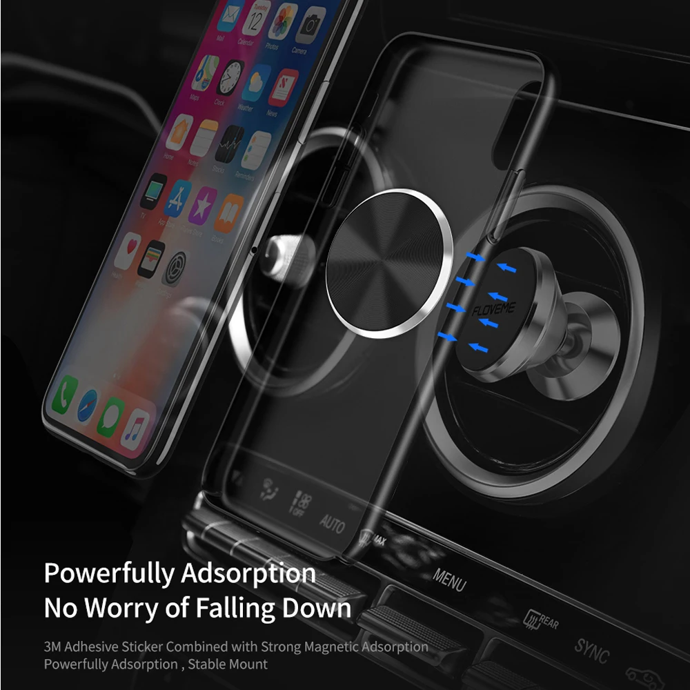 Магнитный Диск FLOVEME для автомобильного держателя телефона, железный лист, Универсальная металлическая пластина для магнитного крепления, держатель для телефона, подставки, поддержка в автомобиле