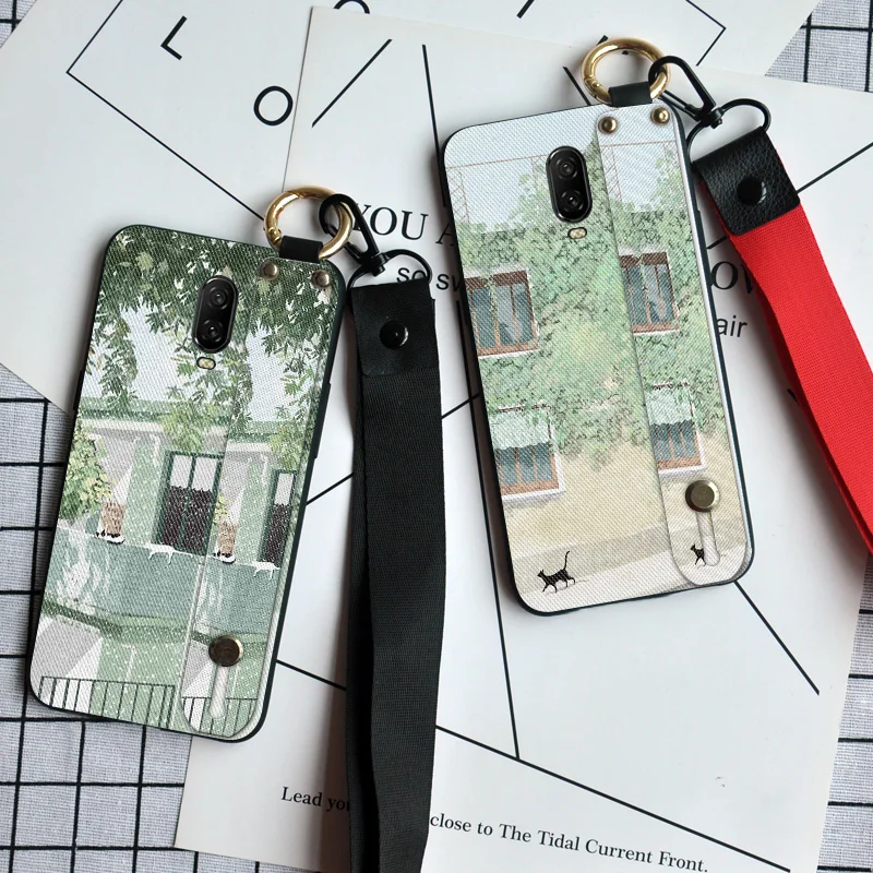 Браслет держатель шейный ремешок чехол s для Oneplus 6 1 + One plus красивый пейзаж задняя