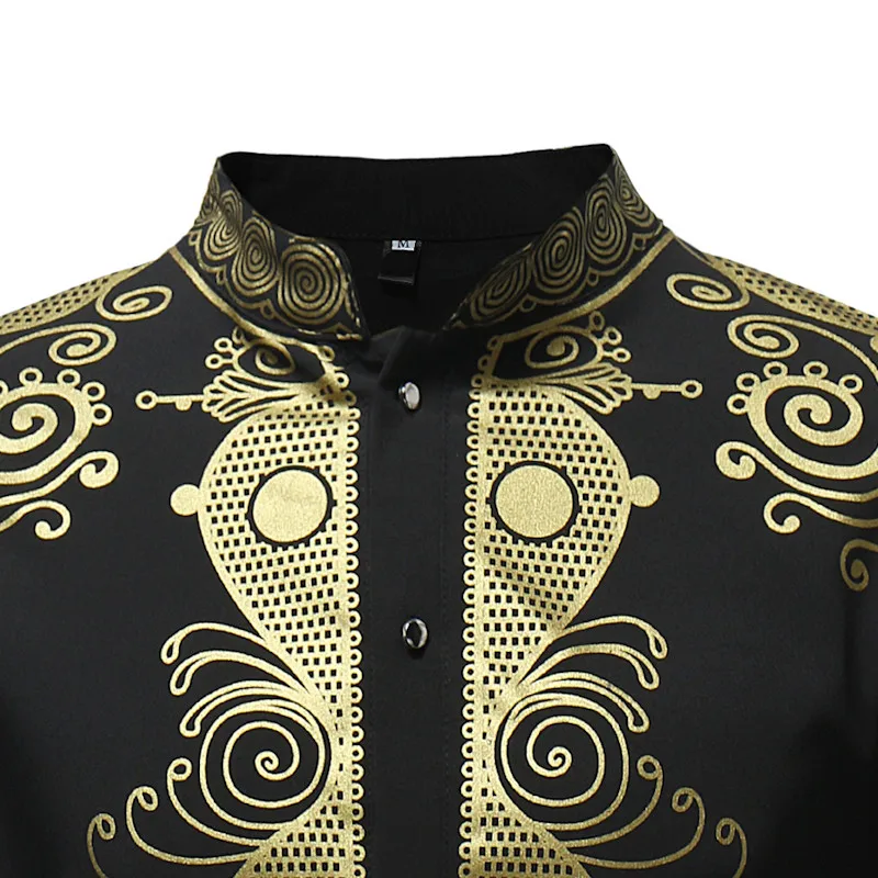Autumn Men Dashiki Dress Shirt Summer Stand Collar African Shirts Male Fashion Design High Quality Long Sleeve Clothing (8)
