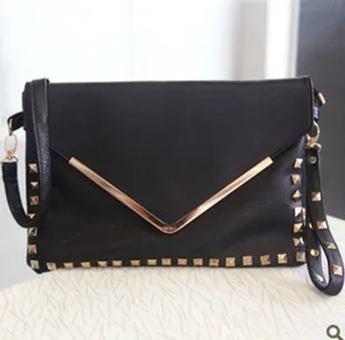1PC Black/ Blue New Fashion Women's Ladies Girls Retro Rivet Hasp Luxury Handbag Clutch Messenger Bags Free &amp Drop Shipping! | Багаж и