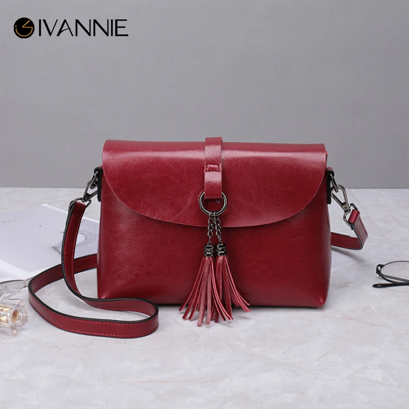 

Tassel Genuine Leather Women's Bags 2019 Simple Crossbody Bags For Women bolsa feminina Teenager School Bags Ladies Hand Bags