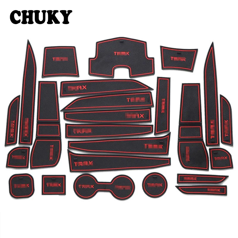 

CHUKY For chevrolet captiva Aveo TRAX 2012 2013 2014 2015 Car Non-Slip Interior cup cushion Door Mat sticker covers Accessories