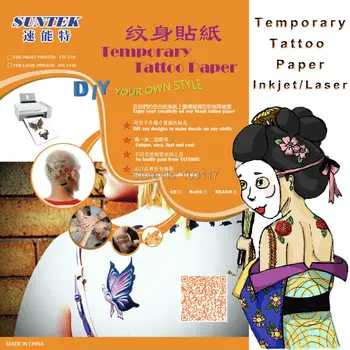 

(50set/lot) Temporary Tattoo Paper For Custom Sticker Inkjet Printer Water Base Decal Paper