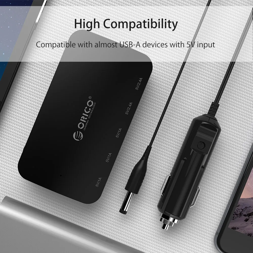 Автомобильное зарядное устройство ORICO 5 портов USB Мини 30 Вт для телефона и