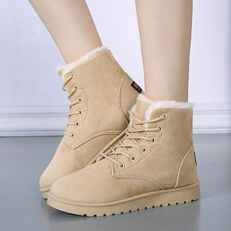suede boots in snow