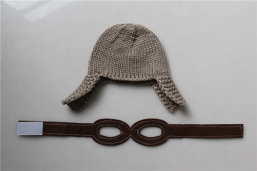 Baby Photography Props Accessories Kids Air Force Cap Manual Knitting Hat Baby Photo Props Pilot Style Hats Newborn Fotografia