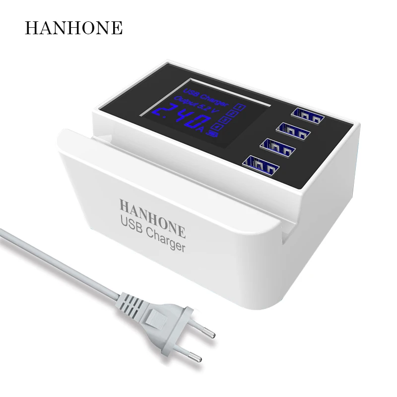 

Charging Power adapter 4 USB Port Desktop Bluetooth Speaker Cell Phone Charger with LED Display For iphone Lenovo HTC Charger