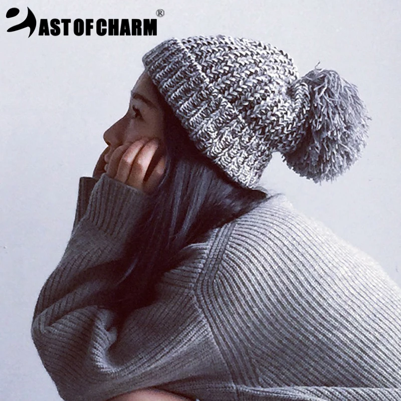2016 New Fashion Toucas Beanie Touca Hat Knit Winter Hat For Women Skullies Beanies For Women Spring Hat De Inverno Gorros