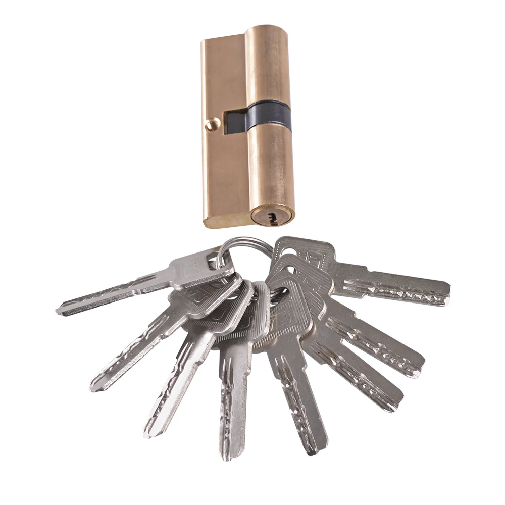 Thumb Turn Euro Profile Cylinder Barrel Lock Brass Satin Nickel Finish 75mm With 8 Keys | Обустройство дома