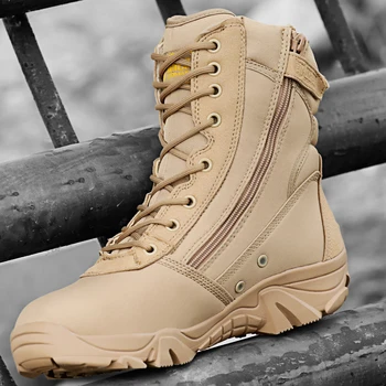 

Men Desert Trekking Boots Winter Autumn Outdoor Hiking Hunting Boots Botas Tacticas Militare Hombres Mountain Non-slip Shoes Men