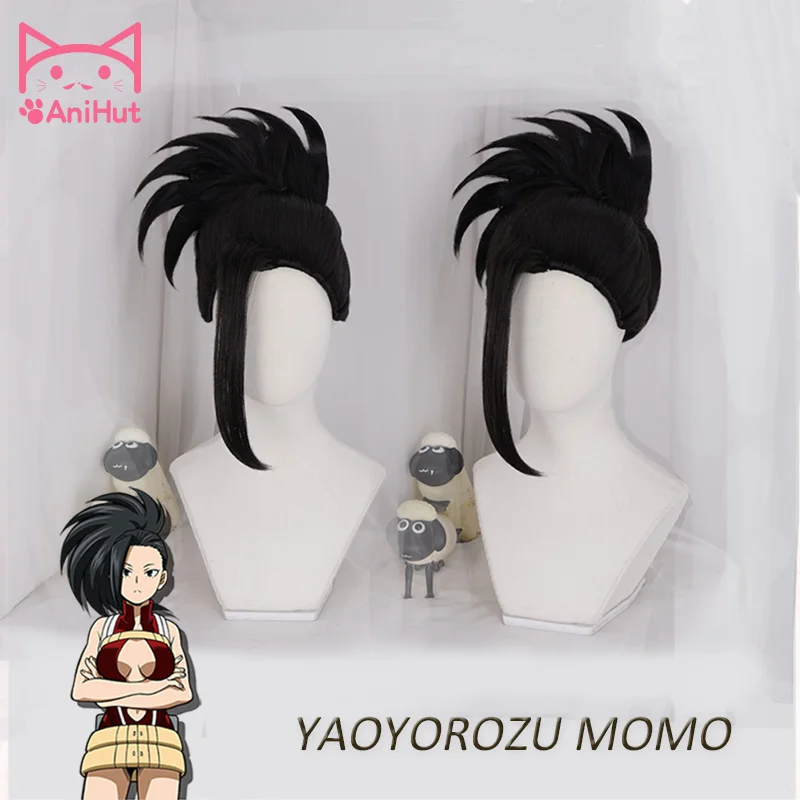 AniHut Momo Yaoyorozu Boku No Hero Academia Аниме косплей парик мой герой Academia/Academy Косплей волосы Аниме синтетические женские волосы