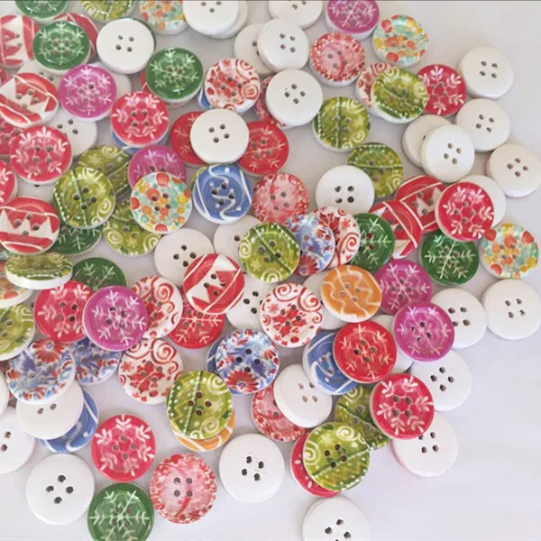 

10pcs 15mm Random Color Round decorative wooden buttons sewing seam scrapbooking accessories wood button for clothes Crafts51052
