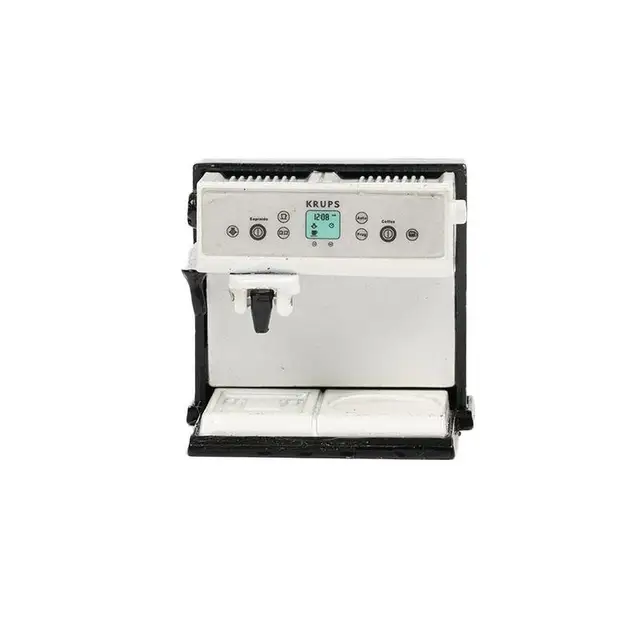 Special Offers Dongzhur   Dollhouse Miniature Coffee Maker Coffee Maker Machine Kitchenware Scale 1:12 Accessories Doll House