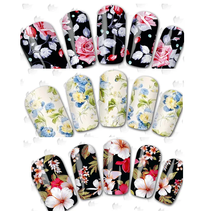 2017 Новая мода Цветок Дизайн ногтей Наборы для ухода за кожей Стикеры полное