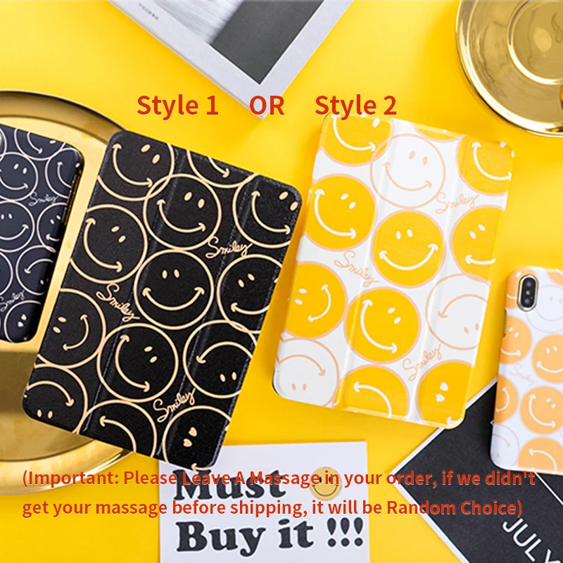 Магнитный складной чехол книжка Smile Face для iPad Pro9.7 &quot10 5 12 9 Air Air2 Mini 1 2 3 4 Tablet Cover