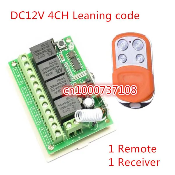 

4CH AC110V 220V 4CH RF Wireless Remote Control System / Radio Switch remote switch 12v Learning code receiver