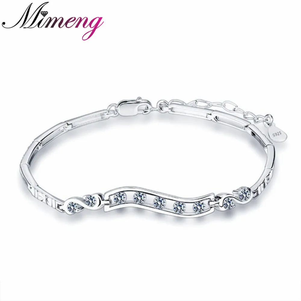 

AAA 100% Sterling Silver 925 Jewelry Bracelets & Bangles Moon & Star Bracelet Christmas Gift Free Shipping
