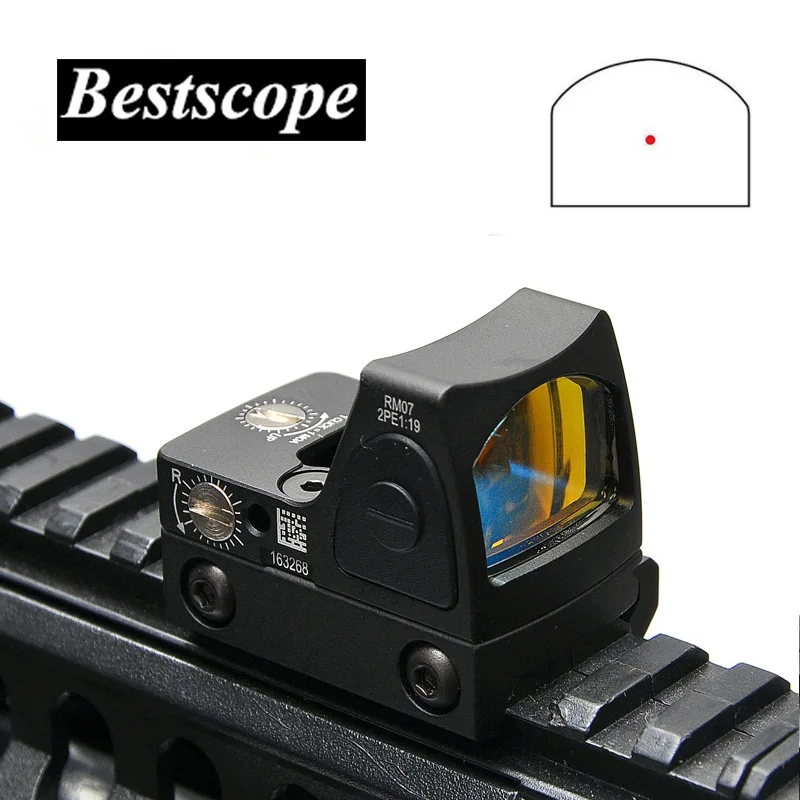 Trijicon Mini RMR Vista de punto rojo colimador Glock/Rifle reflejo vista alcance 20mm carril Weaver para Airsoft /Rifle de caza - 1