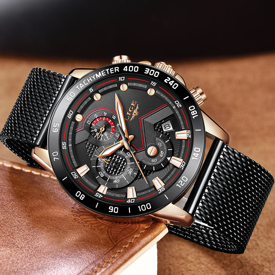 LIGE Новый Топ бренд класса люкс мужские модные часы мужские спортивные водонепроницаемые кварцевые часы мужские наручные часы с
