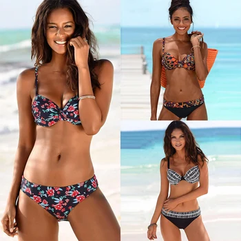

TCBSG 2019 New Arrival Sexy Push Up Bikinis Set Swimwear Women Swimsuit Female Summer Beach Swim Bandage Biquini Bathing Suits