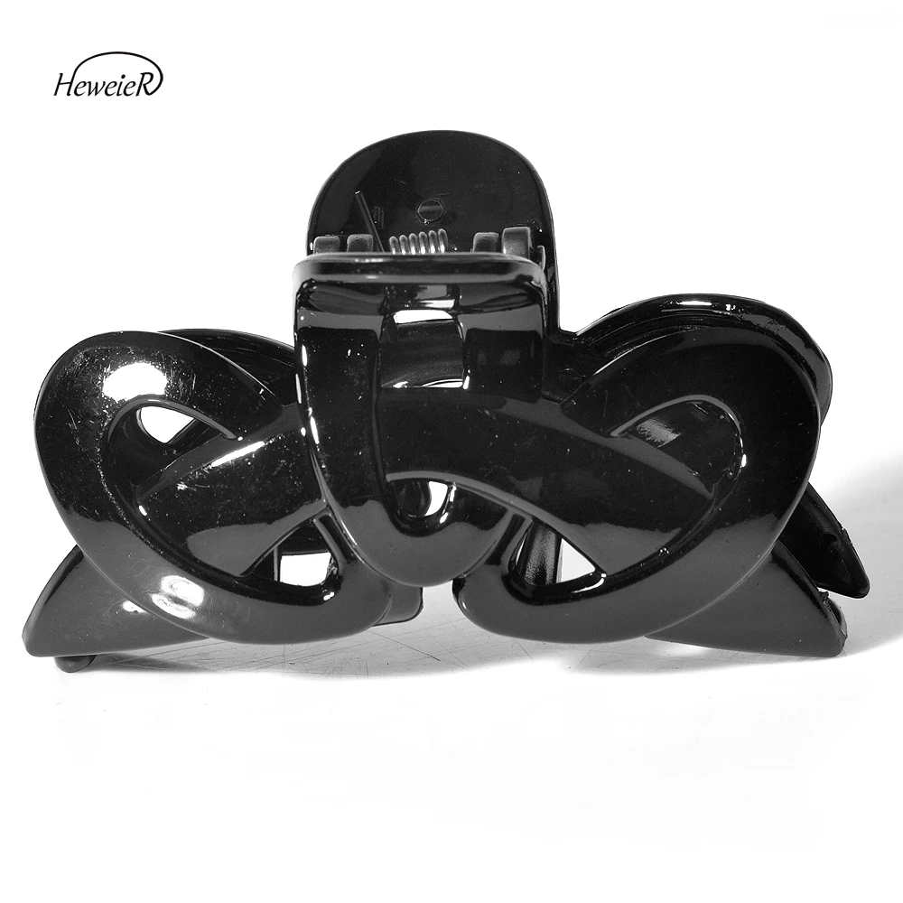 

New Women Ladies Accessories Black Plastic Hair Crab Clamp Grasp Claws Clip Headwear Hairpins Headdress Hairpiece 85x45mm