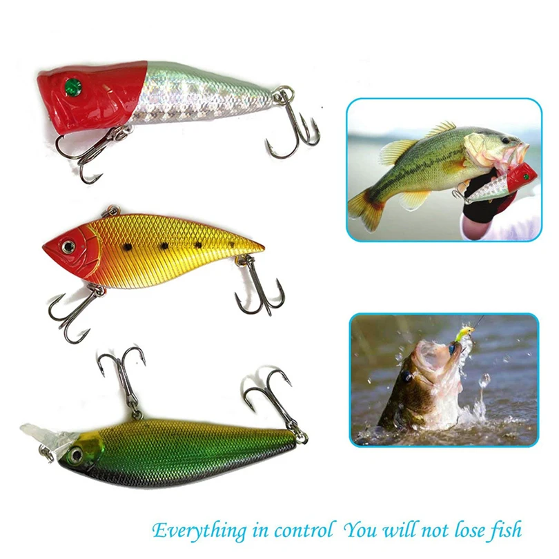 Fishing Lure Set False Bait Cockroach Sequins Soft Bait Thunder Minnow Bait 77pcs /Set With Fishing Tackle Box A30