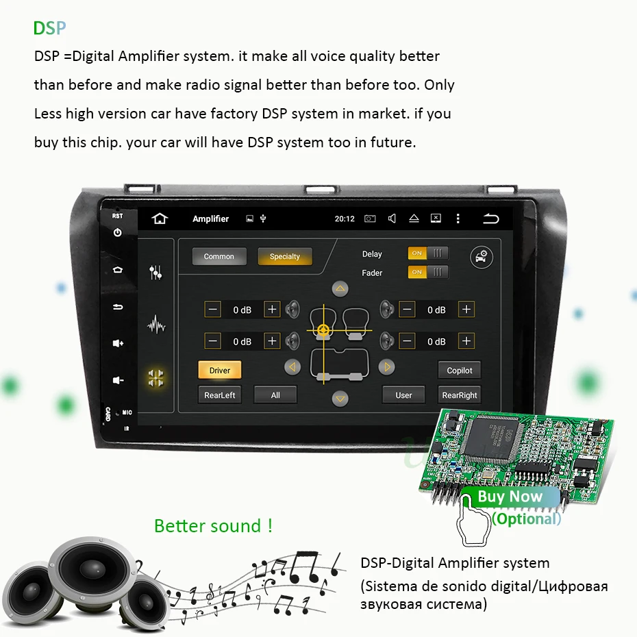 Excellent DSP IPS SCREEN 4G 64G Android 9.0 Car GPS For Mazda 3 2003-2009 stereo navigation RADIO pc FIT BOSE system NO dvd player 3