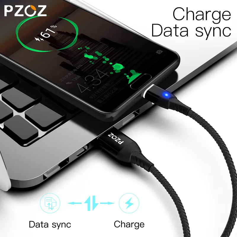 PZOZ микро USB C Магнитный кабель 5А супер быстрая зарядка телефона тип-c магнитное зарядное устройство Microusb для iPhone samsung Galaxy S10 huawei