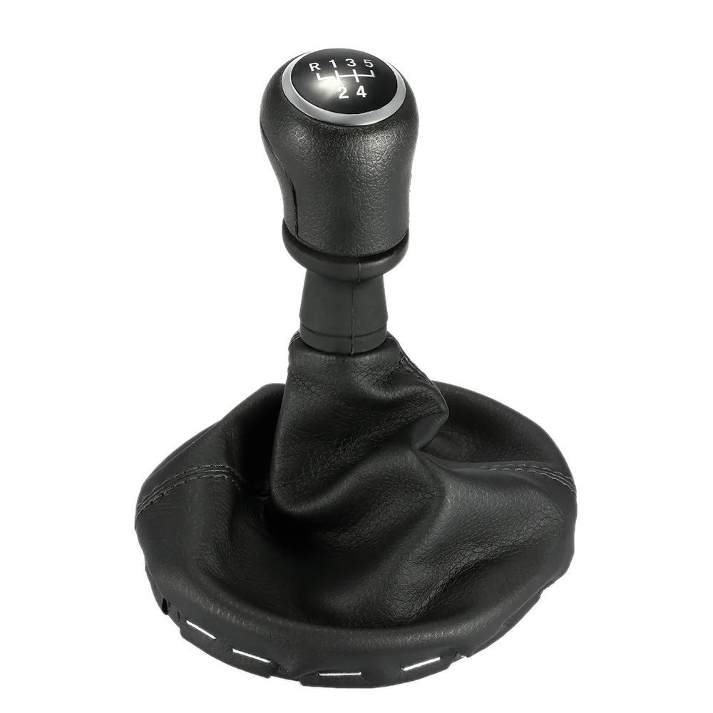5 Speed Car Auto Black Leather Gear Shift Stick Shifter Knob Cover Boot