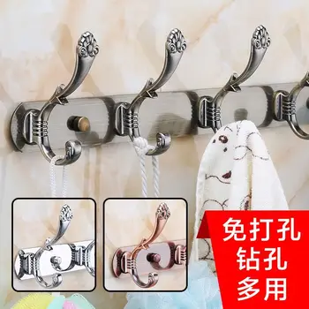 

Punch-free bathroom towel hook stainless steel bathroom hook hook wall hanging bathroom coat hook wall Bathroom Accessories