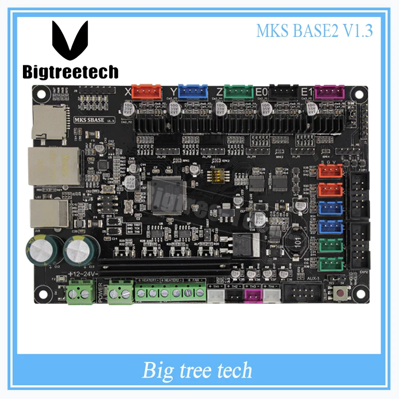 3Dpriter Smoothieware controller board MKS SBASE V1 3 opensource 32bit Smoothieboard Arm support Ethernet preinstalled heatsinks